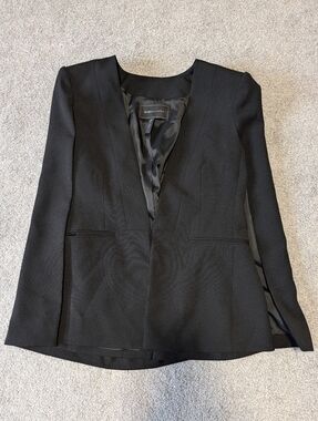 BCBG MaxAzria Sleeveless Blazer Womens Small Black Structured Vest Career Chic